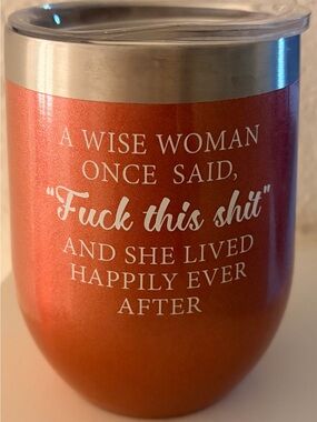 Insulated Metallic Coral Tumbler with White Quote